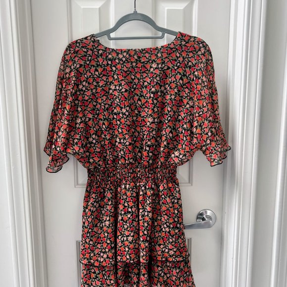EUC Zara Floral Tiered Mini Dress Size Medium - Picture 4 of 5